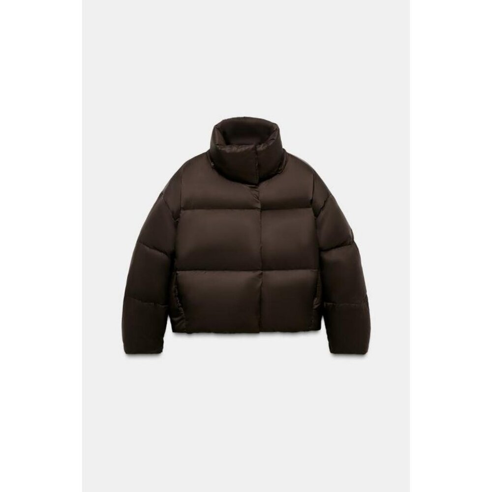 ZARA WATER REPELLENT WINDPROOF DOWN PUFFER COAT WITH HOODIE - Picture 9 of 11